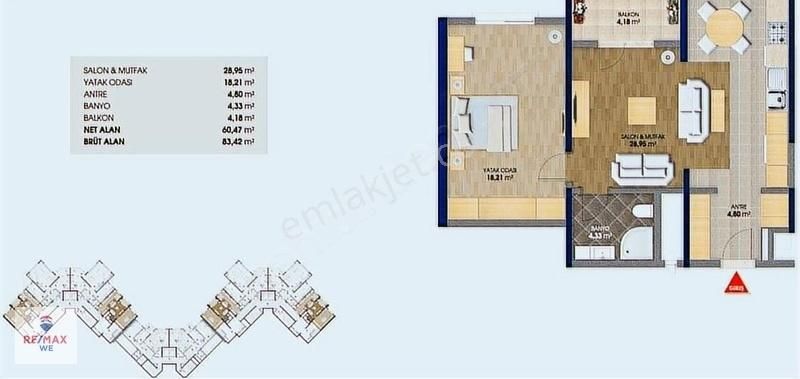 Remax We' Den Nish Adalar'da 34. Blokta Satılık 1+1 Daire