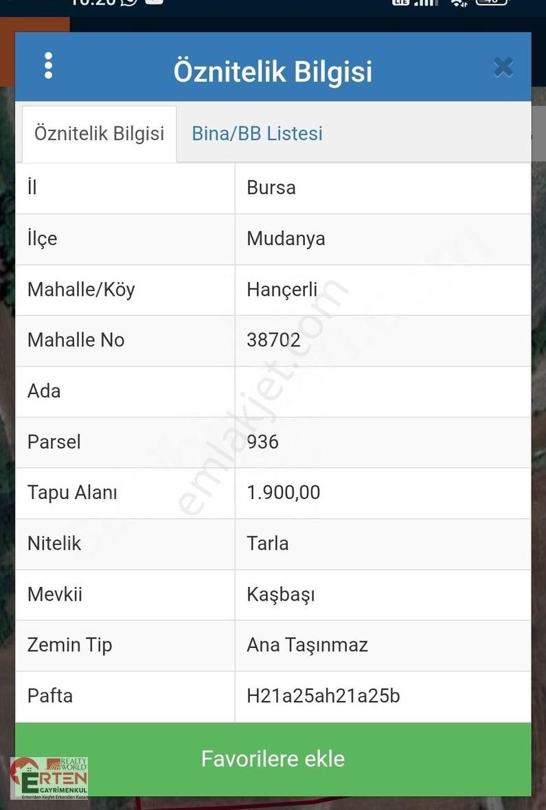 Mudanya Hançerli'de Yatırımlık 12750 M2 Yola Cephe Fırsat Tarla