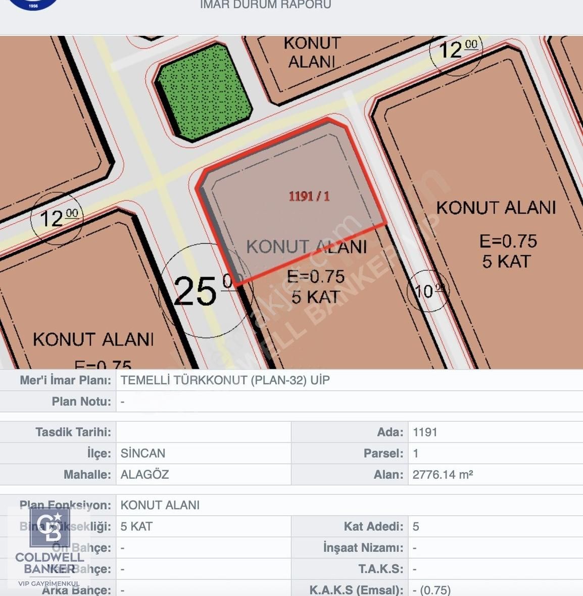 Temelli'de 5 Kat İzinli 0.75 Emsal 2776 M2 Satılık Müstakil Arsa - Görsel 6