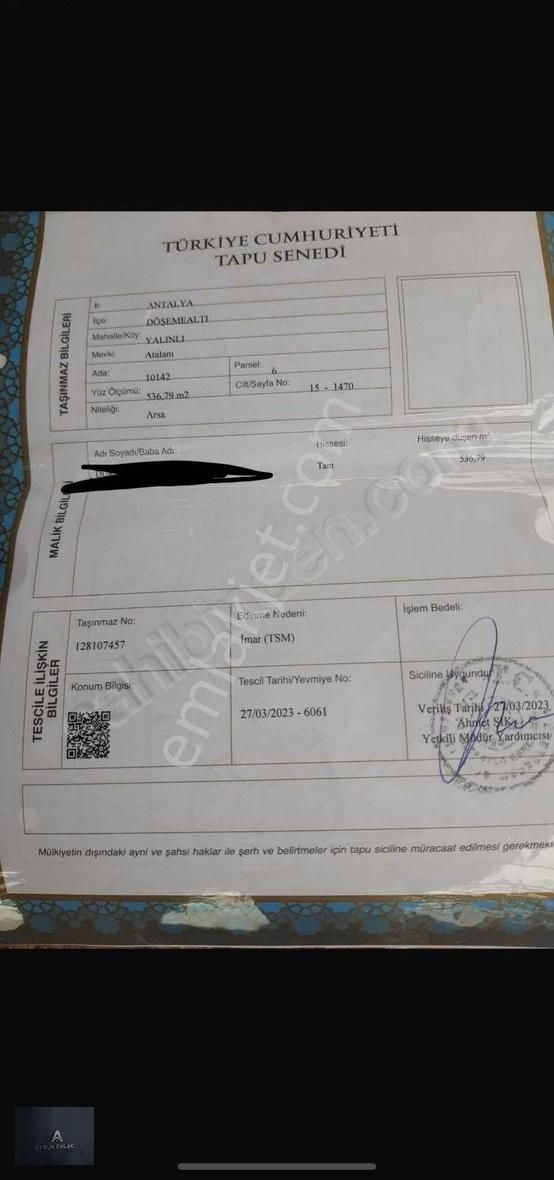 Tek Tapu 536 M2 Arsa İçinde 3+1 Müstakil Ev