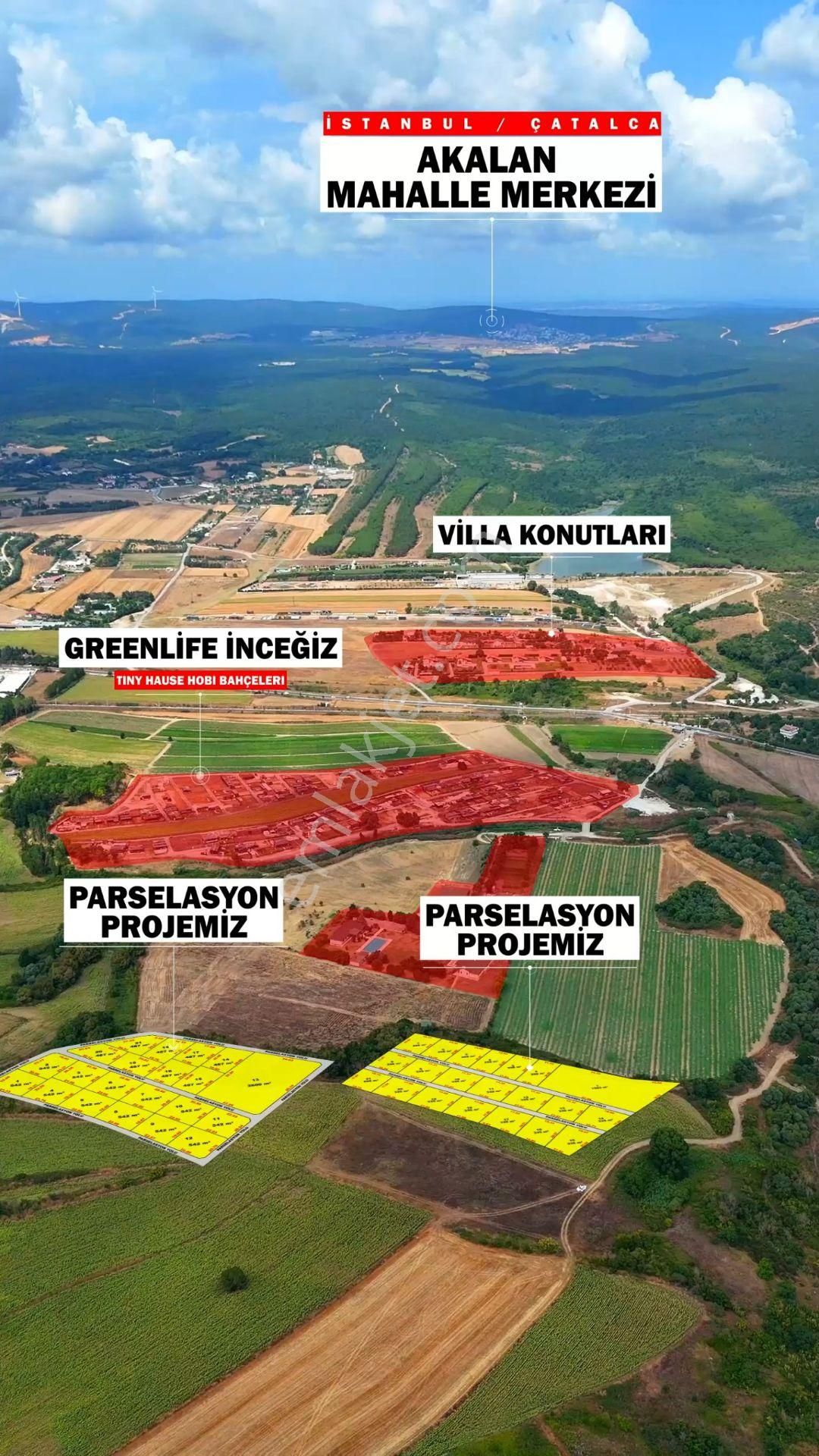 Çatalca İnceğiz 480 M2 Villa Konutlarına Cephe Kadastro Yoluna Cephe Arsa