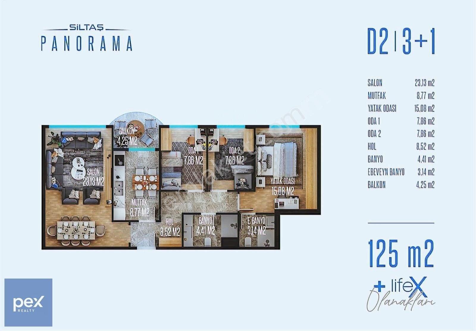 Pendik Siltaş Panorama'da Ebeveyn Banyolu 3+1 Geniş Daire