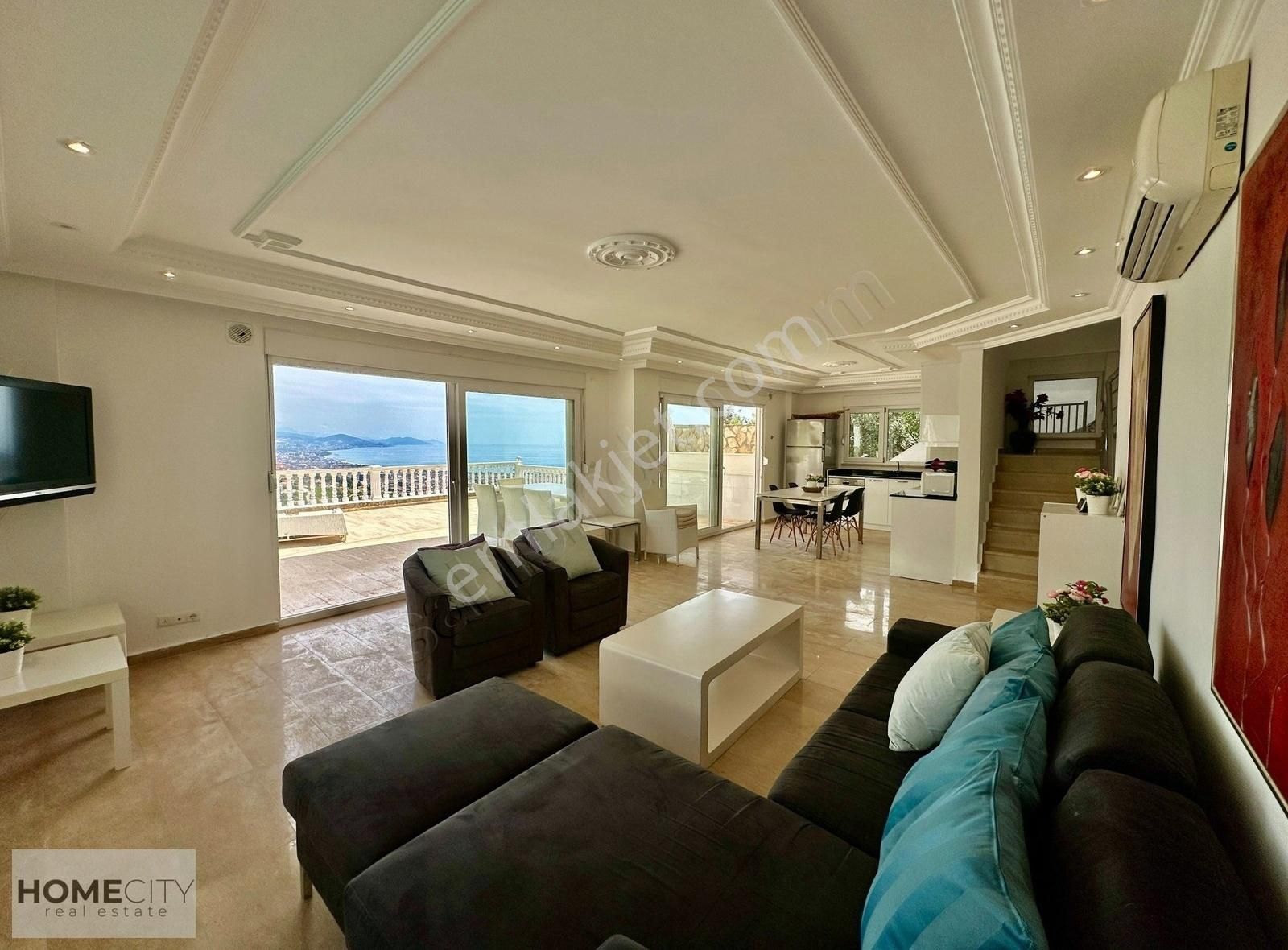 Alanya Tepe 3+1 150m2 Eşyalı Villa Kale Deniz Manzaralı 3 Banyo. - Görsel 33