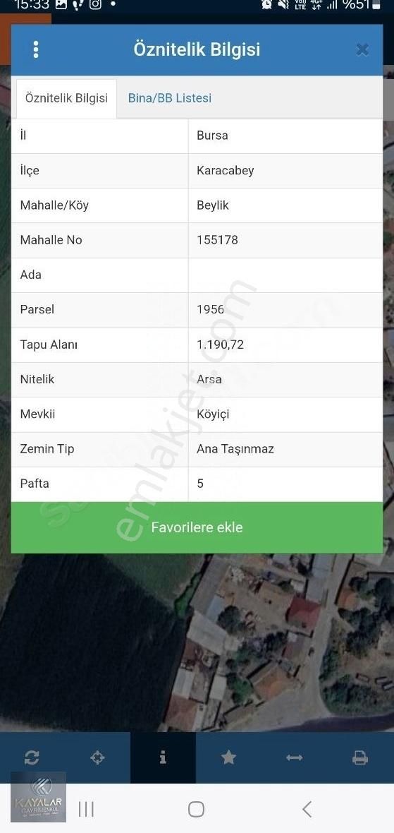 Karacabey Beylikte Kupon İmarlı Arsa