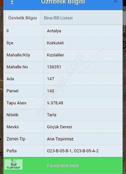 Korkuteli Kızılaliler Satılık Tarla (9.378 M2) - Görsel 2
