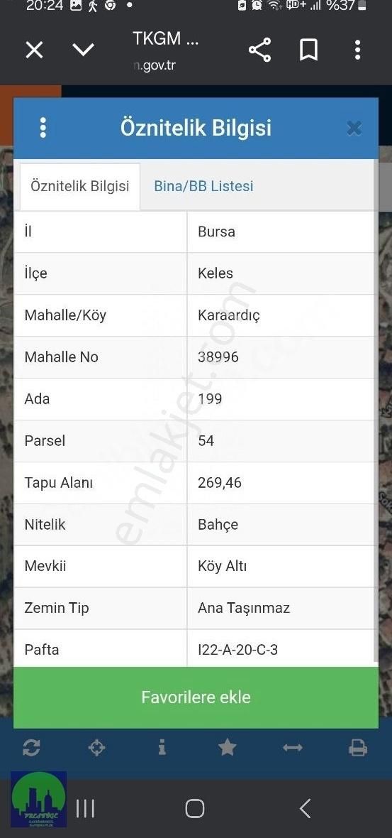 Bursa/keles/karaardıç Mah.köyiçi Satılık Bahçe - Görsel 2