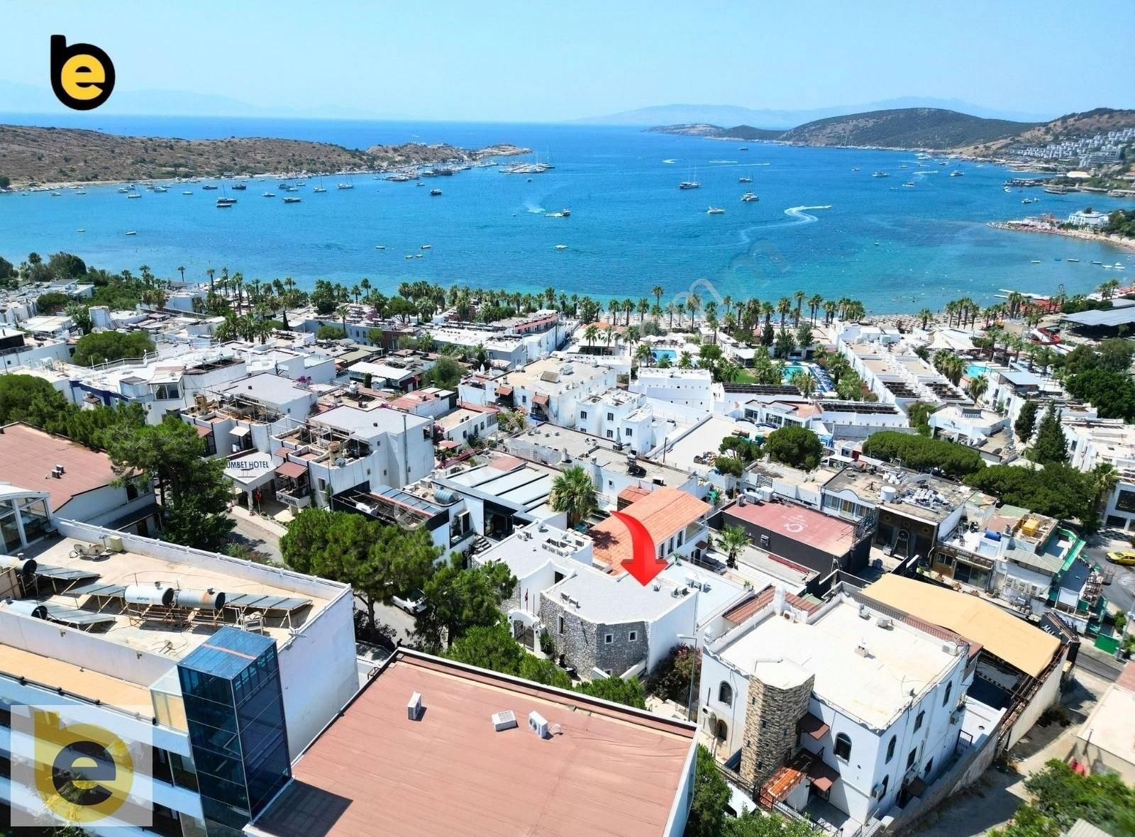 Gümbet'te Geniş Teraslı,deniz Ve Şehir Manzaralı Ferah 1+1 Daire