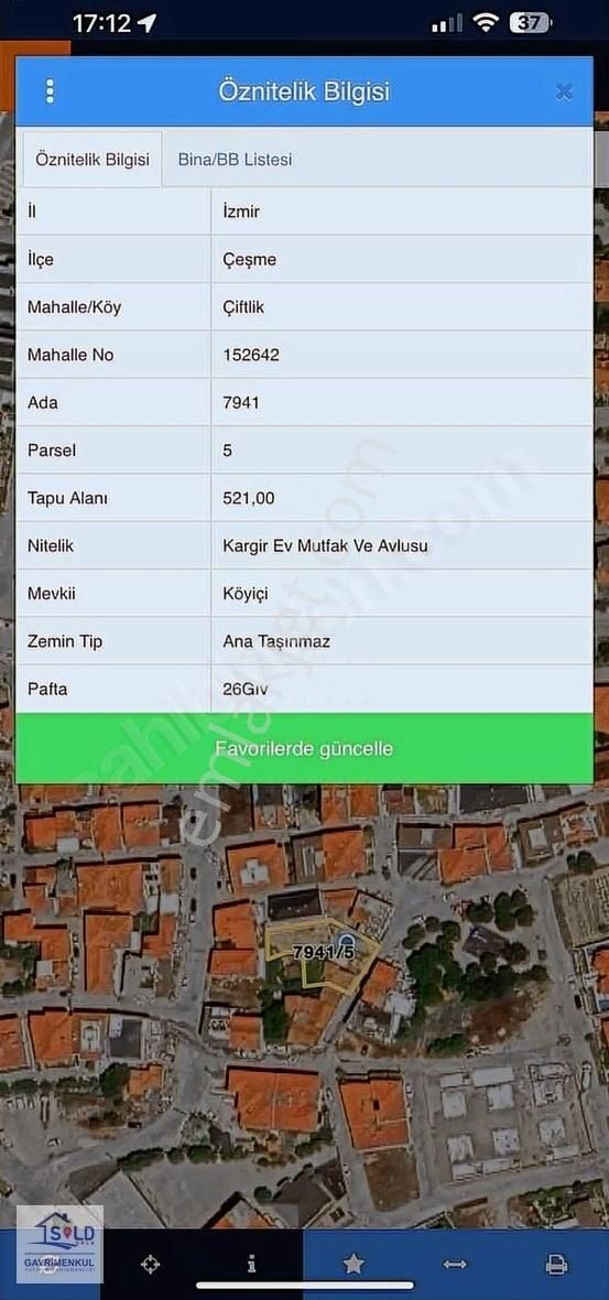 Çeşme Çiftlikköy'de 520 M2 Arsa İçerisinde Taş Konak