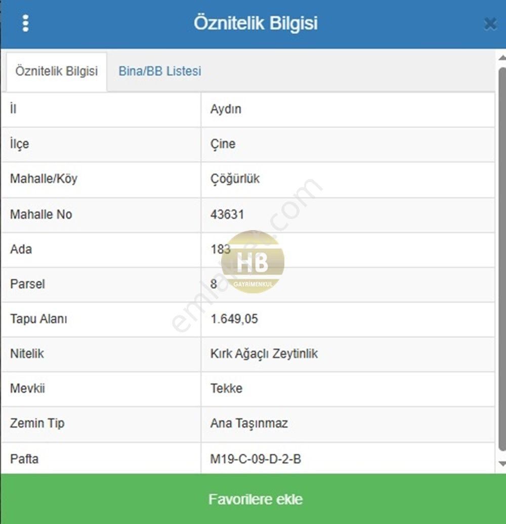 Hb'den Satılık Zeytinlik, Çine Çöğürlük Mahallesi 1.649,05 M² - Görsel 9