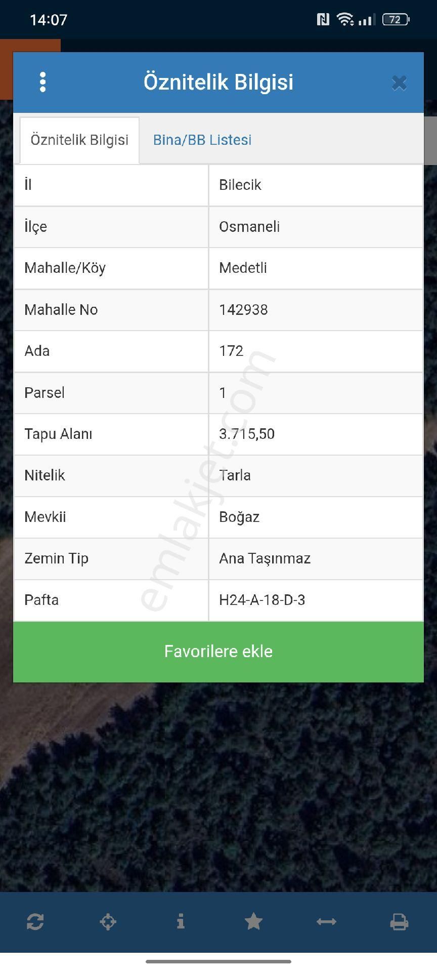 Osmaneli Medetli Köyü Satılık Tarla 3715 Mk Acilll Satılık Yatırımlık Uygun Fiyat