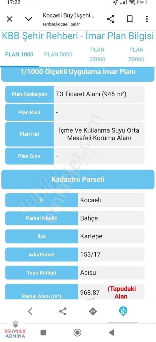 Satılık Ticaret Arsası Sapanca Yolu Üzeri Kartepe Acısu