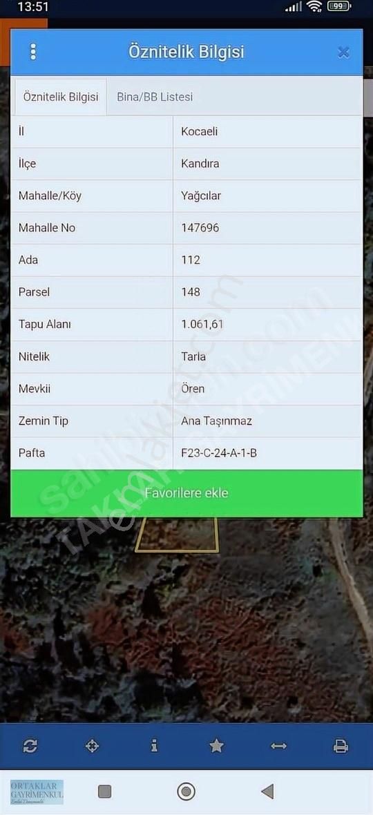 Kocaeli Kandıra Yağcılarda Satılık Tarla
