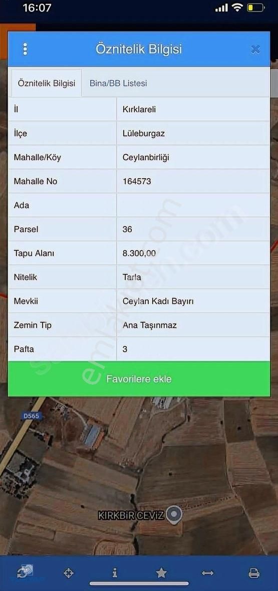 Hamza Bey Köyü Mah 8.300 M2 Satılık Arsa