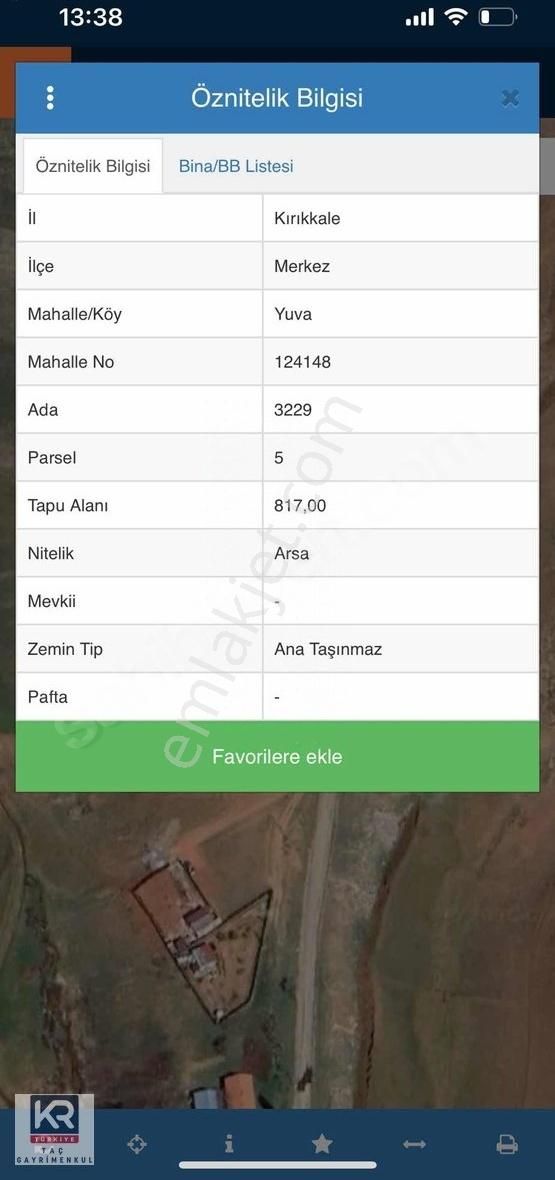 Kr Taç Kırıkkale Merkezde Satılık Arsa