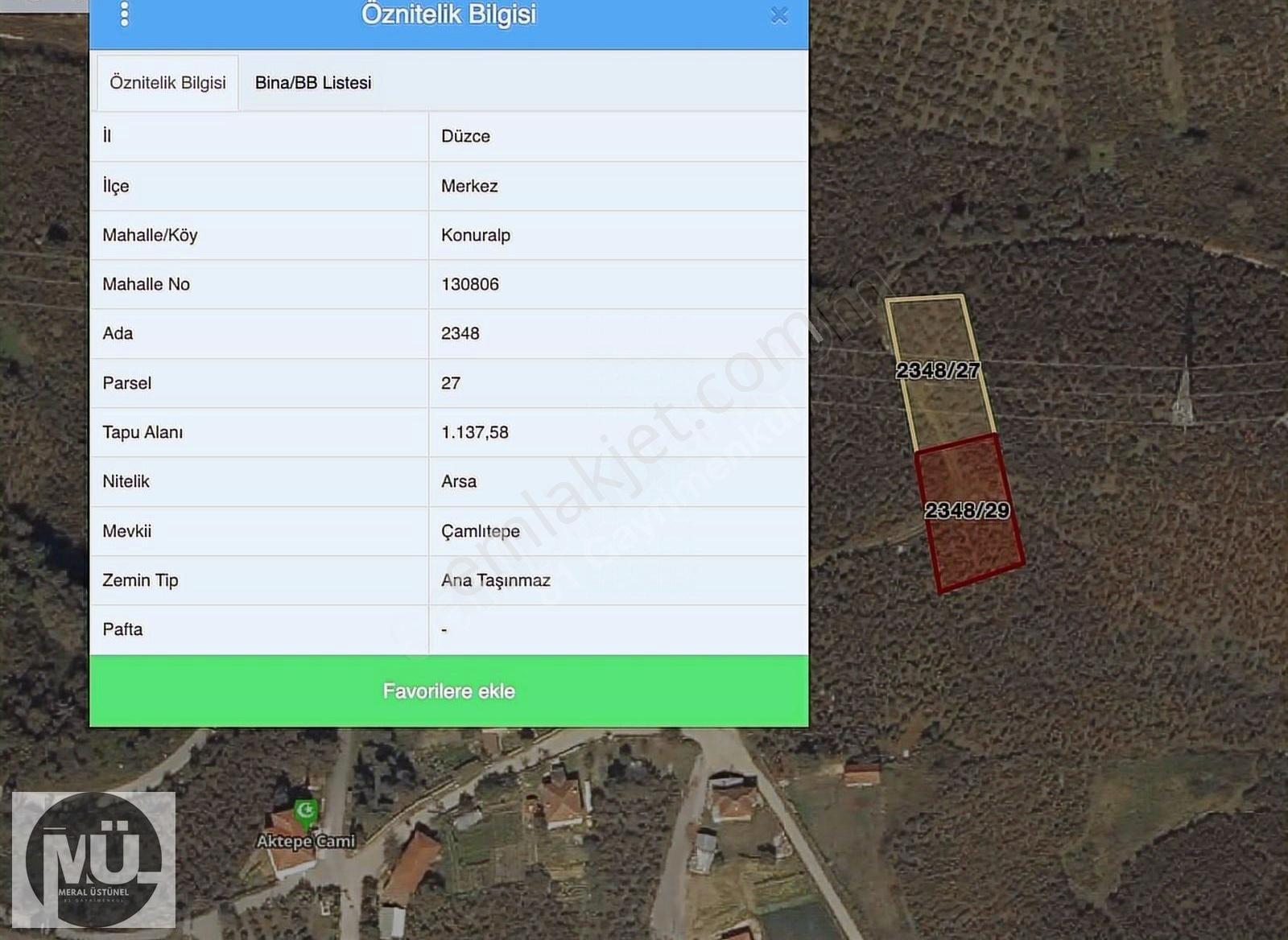 81 Gayrimenkulden Konuralp'te İmarlı 1137 M2 Yola Cepheli Arsa - Görsel 13