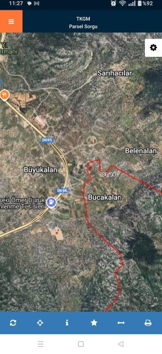 Akseki Ömer Duruk Tesisine 1 Km 3 Dönüm Tarla