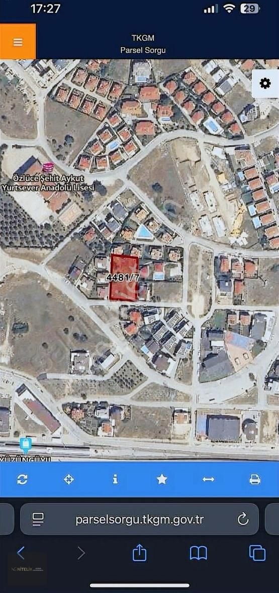 Nitelikten Özlücede Villa İmarlı Hisseli Arazi!