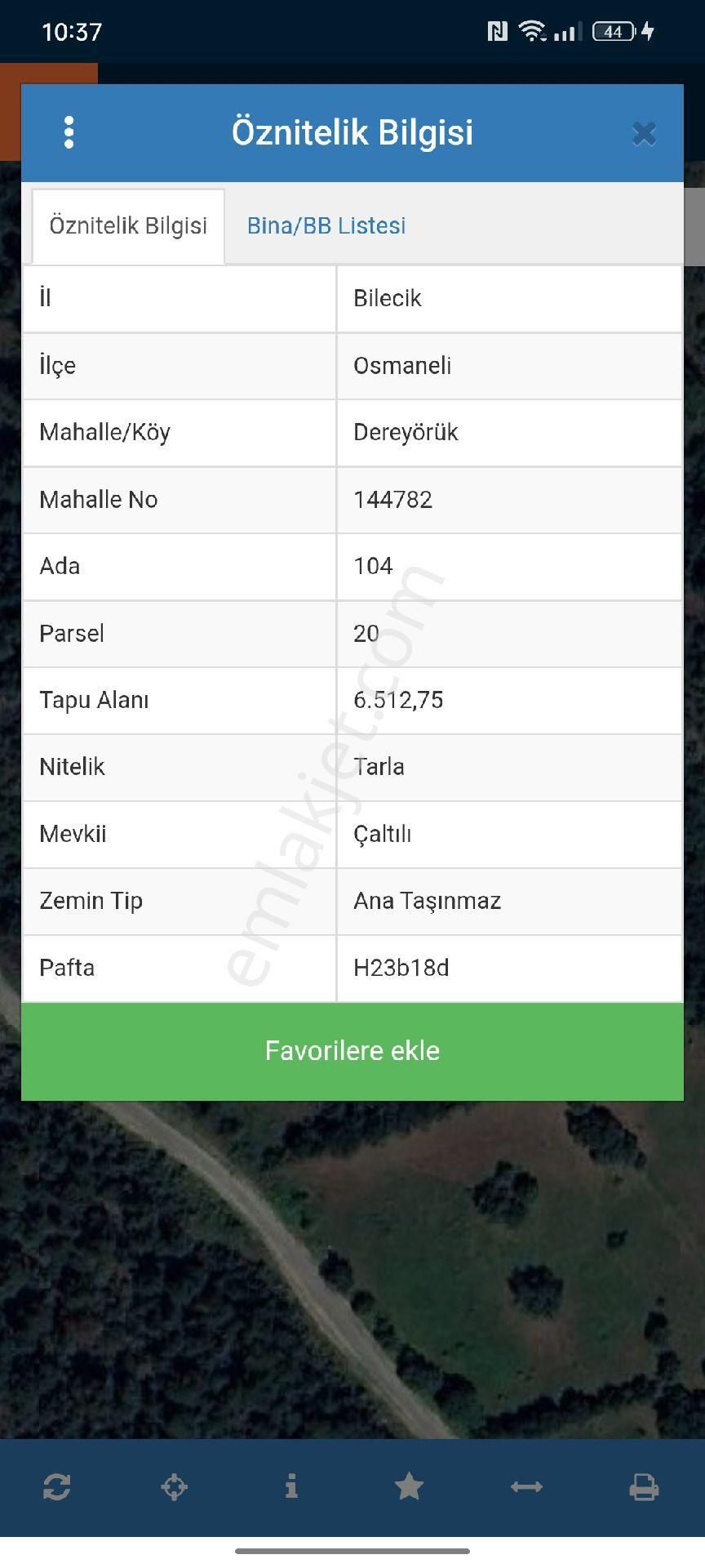Osmaneli Dereyoruk Acil Satılık 6512 Mk Yollu Mükemmel Bir Tarla Yatırımın Gözdesi