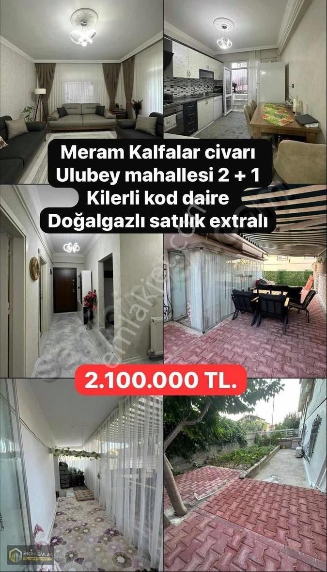 Meram Kalfalar Uluğbey Mah. Satılık Lüx 2+1 Kot Daire Kilerli