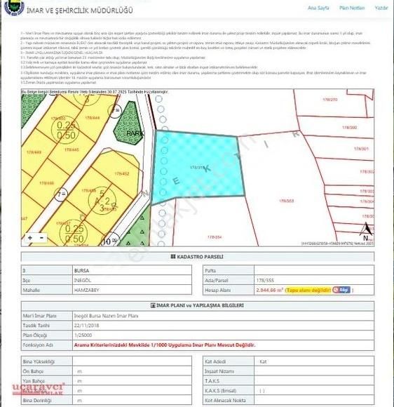 Uçaravcı'dan Hamzabey Mah. İmar Dibi Satılık 2.944 M² Tarla