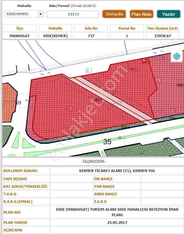 Antalya Manavgat Side Kemer Mh 21 M2 Satılık Ticari Arsa Hissesi - Görsel 4