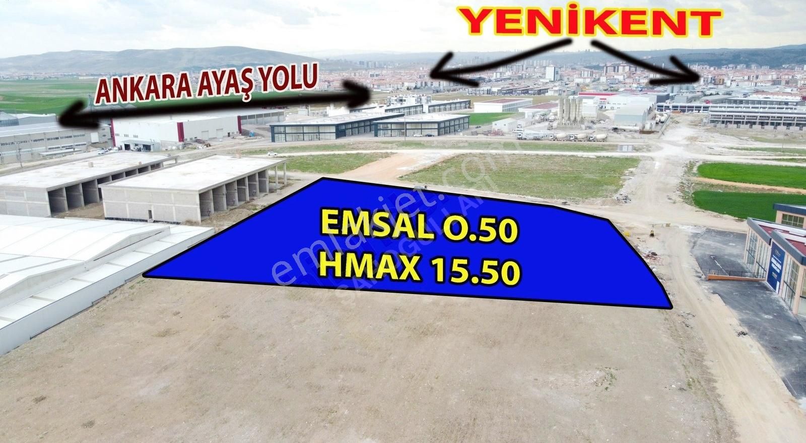 Yenikent Fevzi Çakmak'ta 1600 M² Sanayi İmarlı Satılık Arsa