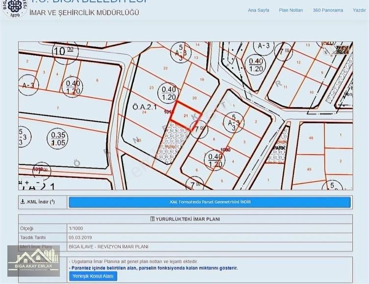 Çanakkale Biga Merkez Yeniceköy Mah. 302m2 İmarlı Satılık Arsa - Görsel 6