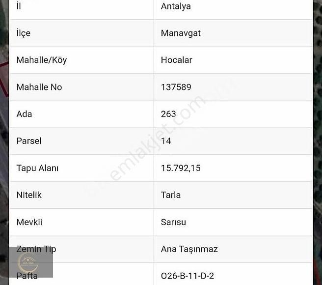 Manavgat Hocalarda D400'e Sıfır Parsel Satılık Ticari Arsa