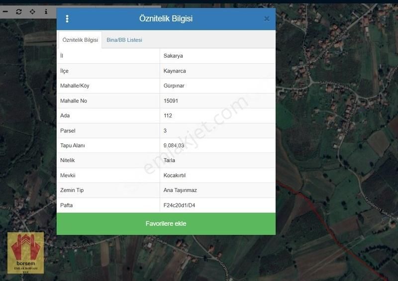 Borsem'den Sakarya Kaynarca'da Satılık Yatırımlık 9.084 M² Tarla - Görsel 2