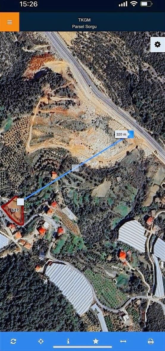 Alanya Uğrak Mah Satılık 2.216m2 Tarla 70m Yol Cephesi Mevcut