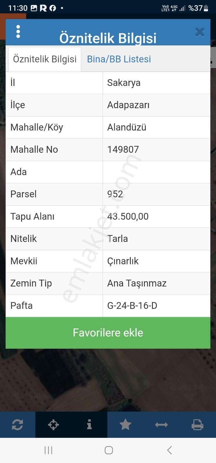 Sakarya-adapazarı-alandüzü 'de Satılık 43500 M2 Tarla - Görsel 2