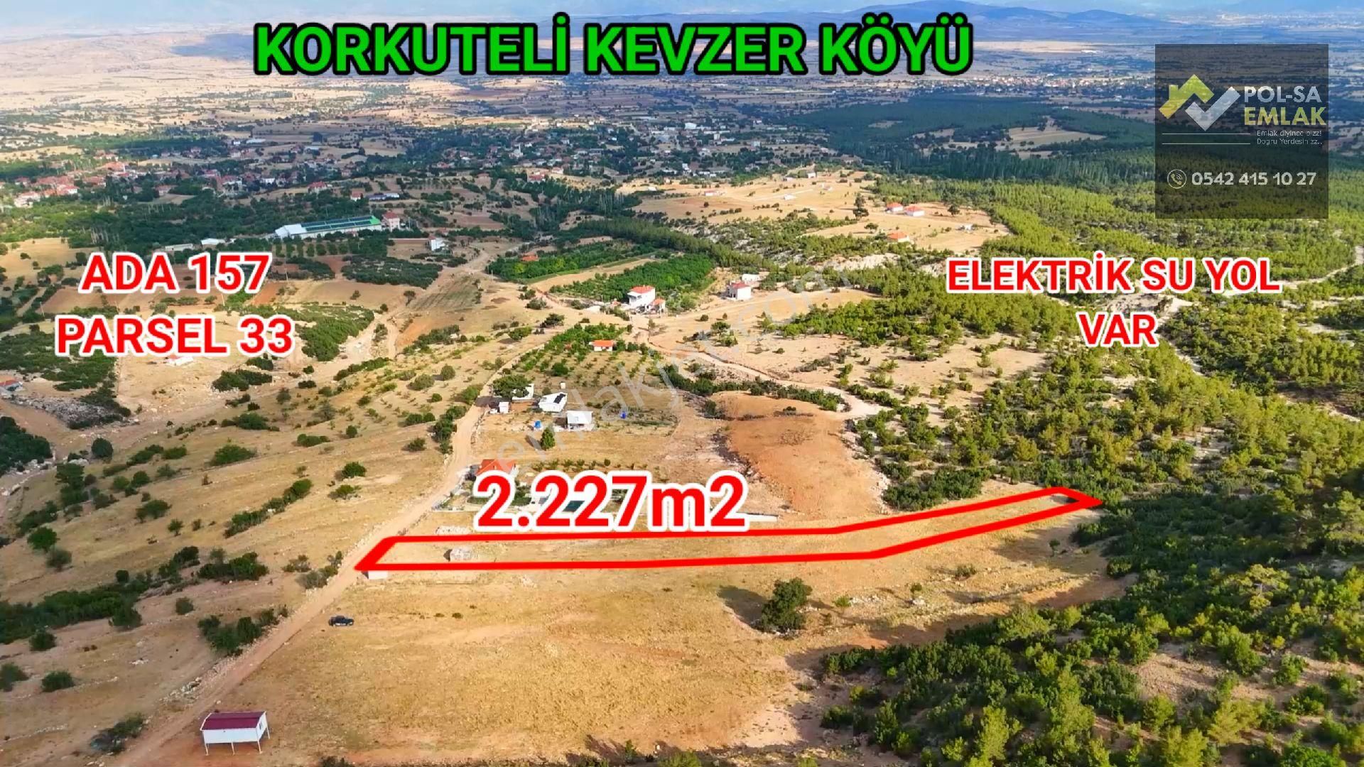 ✅korkuteli✅kevzer Köyü✅satılık 2.227m2 Tarla✅resmi Yol Var✅elektrik Su Var