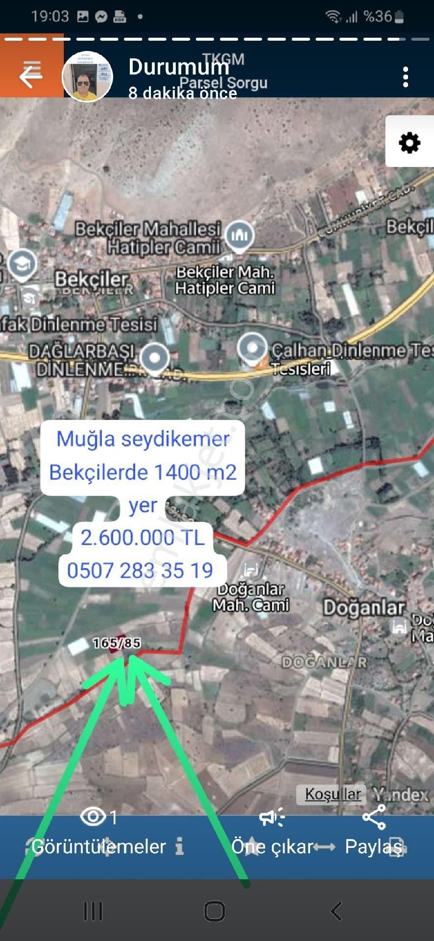 Bekçilerde Satılık Yer