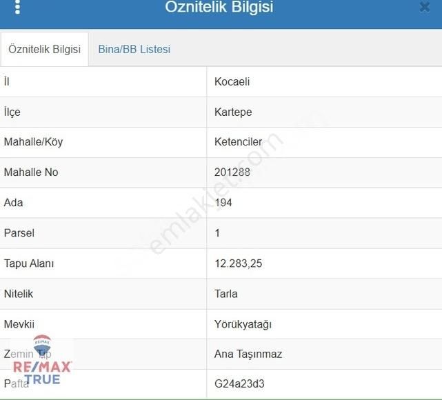 Kartepe Ketencilerde 12 Dönüm Kadastrol Yol Elk+su Vardır
