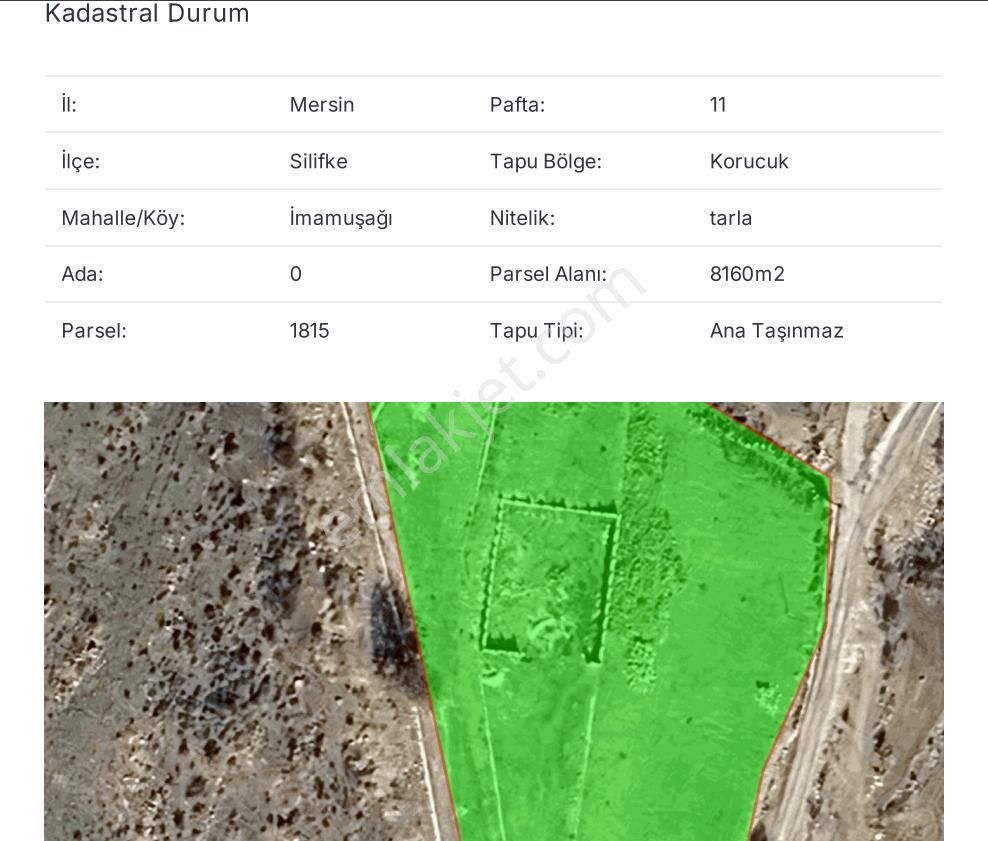 Silifke'de 8160m2 Satılık Kaçırılmayacak Fırsat Tarla - Görsel 2