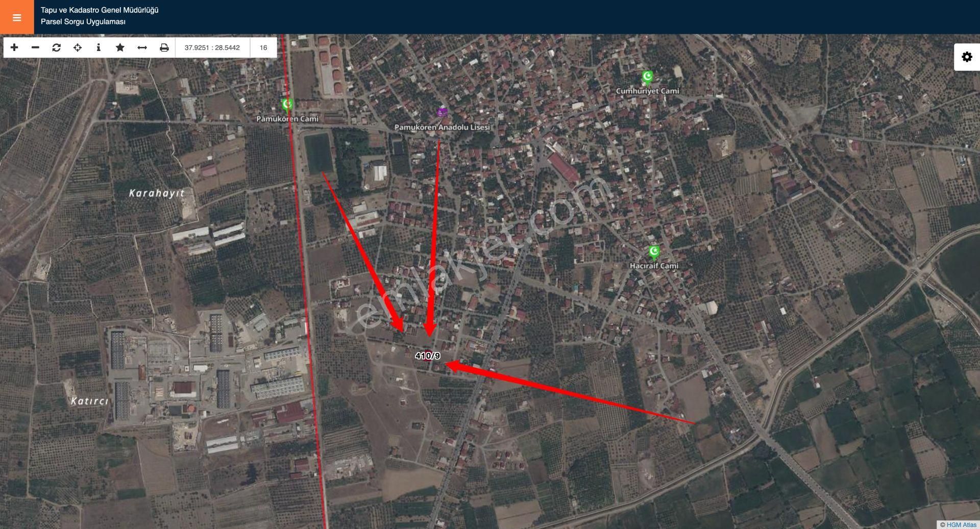 Aydın Kuyucak Pamukören Ada 410 Parsel 9 İmarlı Arsa 420 M2 Merkezi Konum Çift Cephe