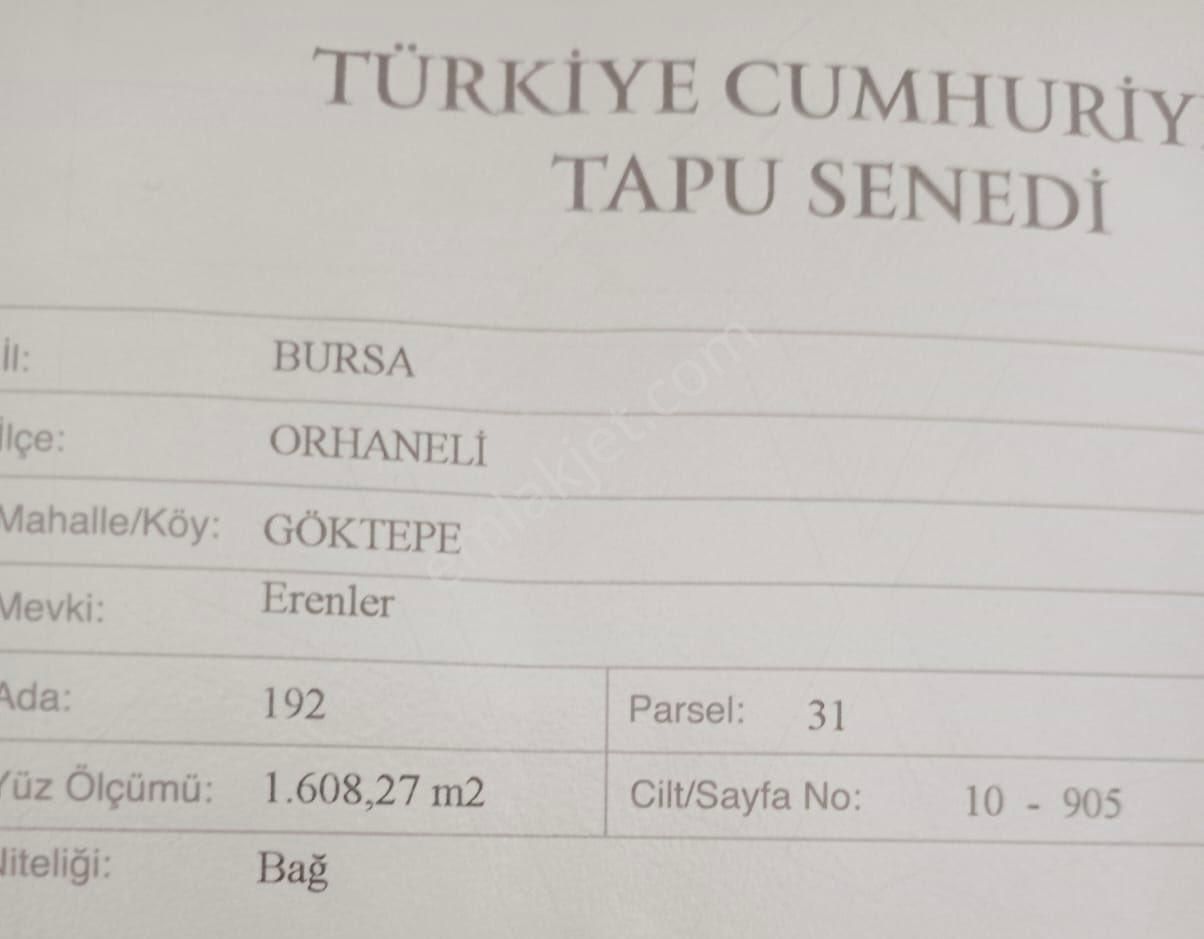 Bursa/orhanelı /goktepe Bursa Hobi Bahçeler Yatırım Fırsat Arsa 25 Dakıka Bursaya Mesafe - Görsel 3
