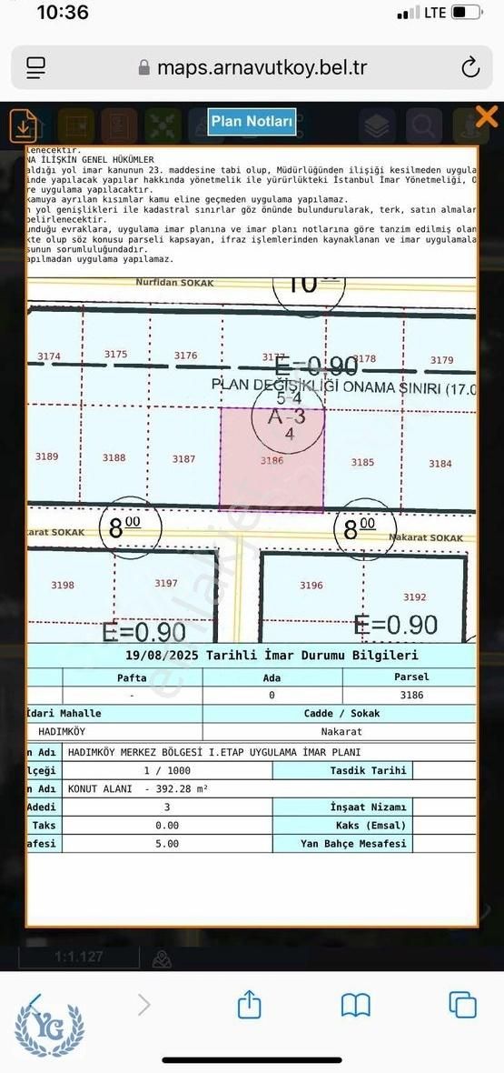 Hadımköyde 400 M2 Konut İmarlı Arsa Yatırıma Uygun