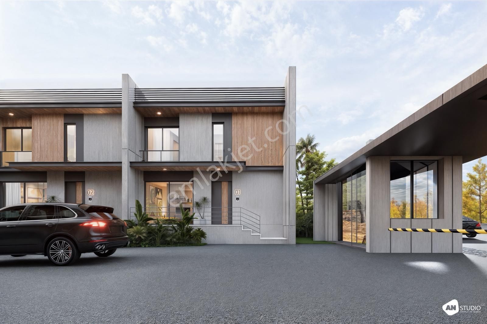 Sıfır Modern Tasarımlı 4+1 İkiz Villalar - Görsel 3