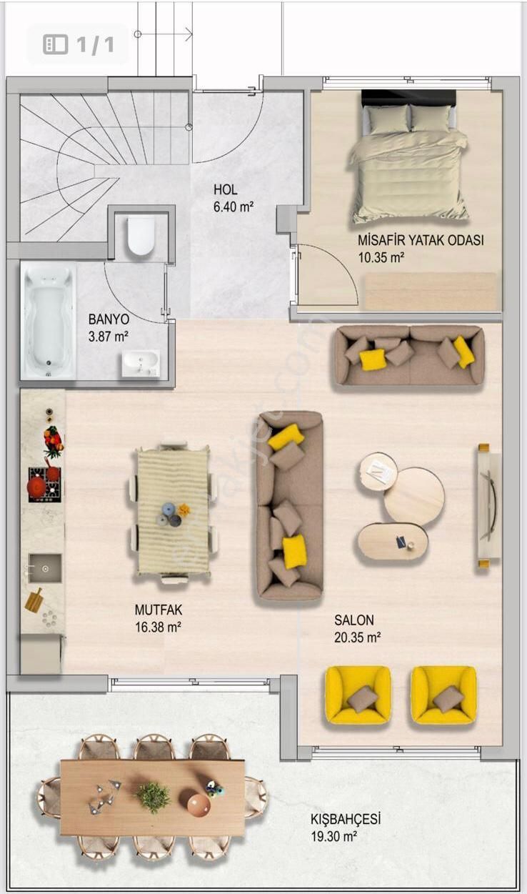 Sıfır Modern Tasarımlı 4+1 İkiz Villalar - Görsel 10