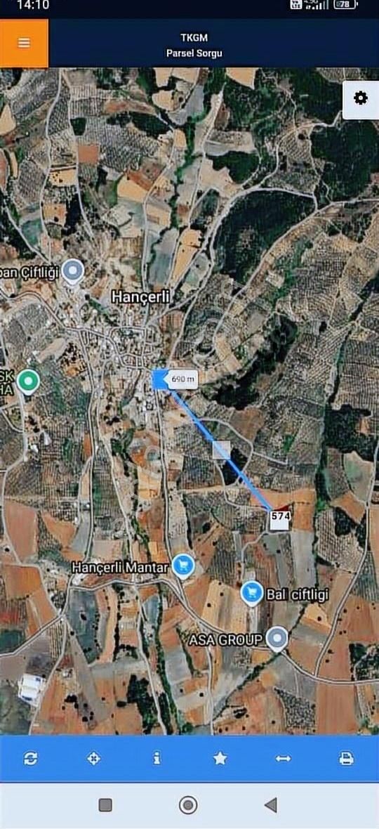 Hançerlide 1225 M2 Satılık Tarla
