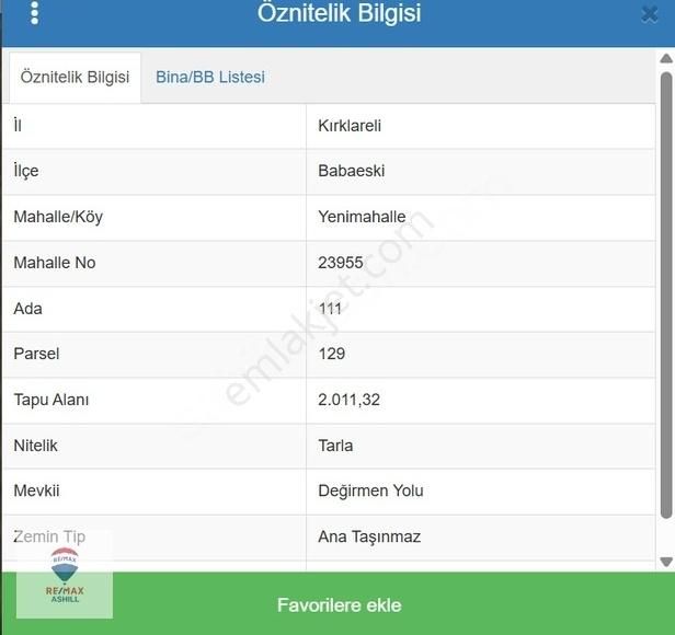 Ashill'den Kırlareli Babaeski Yenimahalle