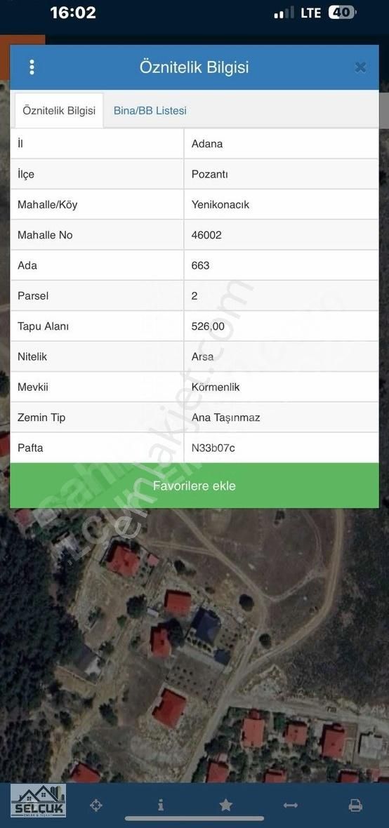 Pozantı Selçuk Emlaktan Yapıtaş Mev. 526 M2 Sat.arsa