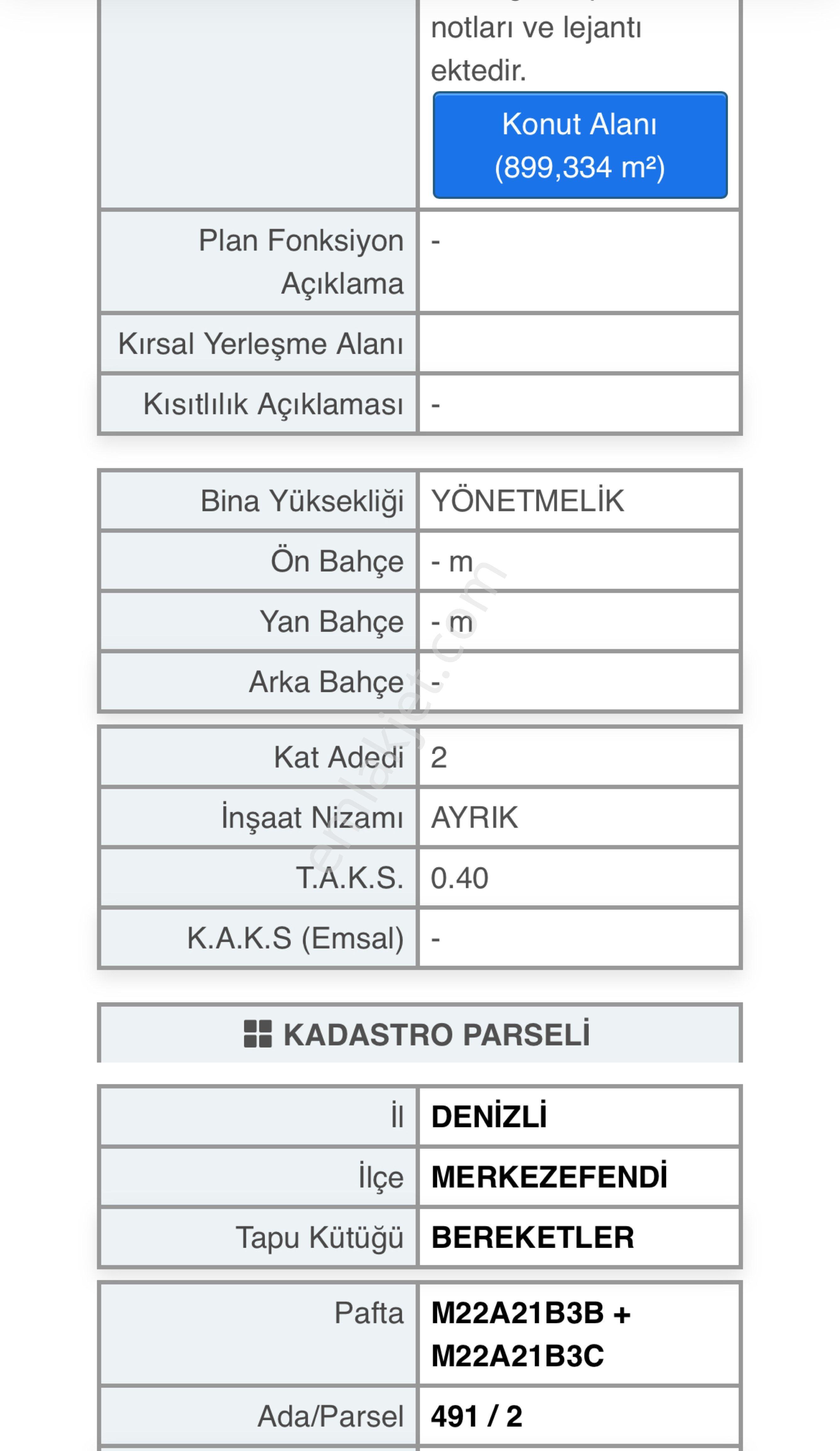 Denizli Bereketler’de 899m2 %40 2 Kat Ruhsatlı Tapu Altında Satılık Arsa - Görsel 2