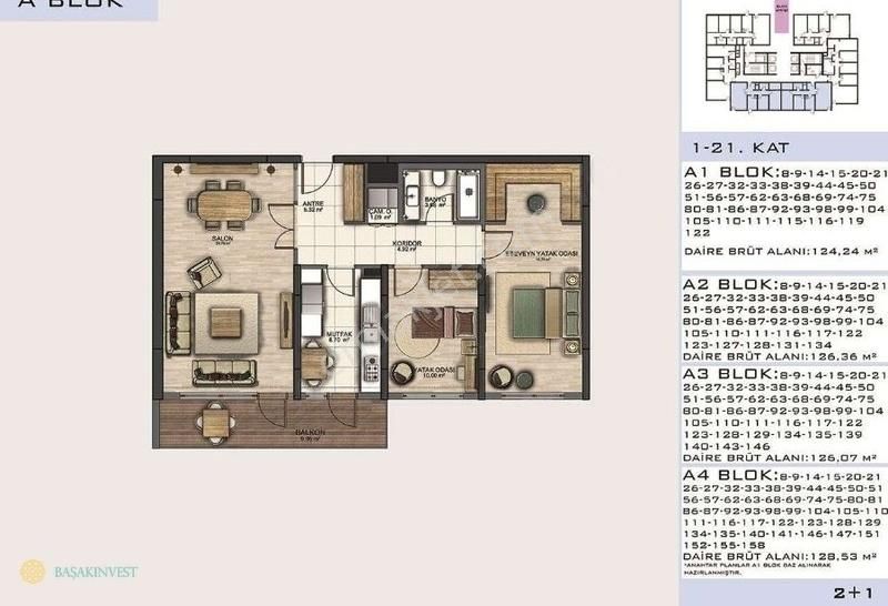 İstanbul Başakşehir Bulvar İstanbul Sitesi 2+1 Yüksek Şerefiyeli