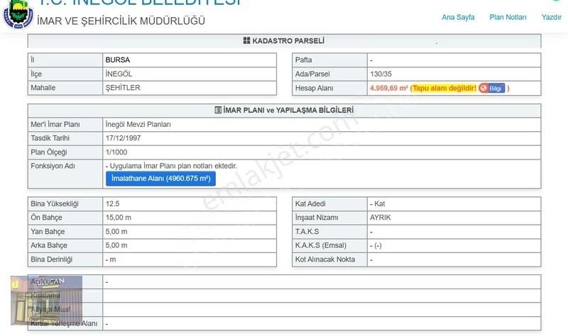 Ulucan'dan İnegöl Ankara Asfaltın'da Ticari Arsa