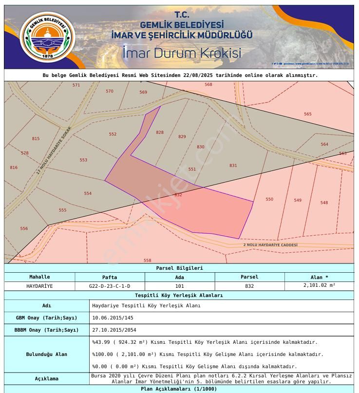 C21 Cius; Haydariye Yola Cephe 4 Bitişik Parsel Müstakil Tapu Satılık İmarlı Arsa - Görsel 21
