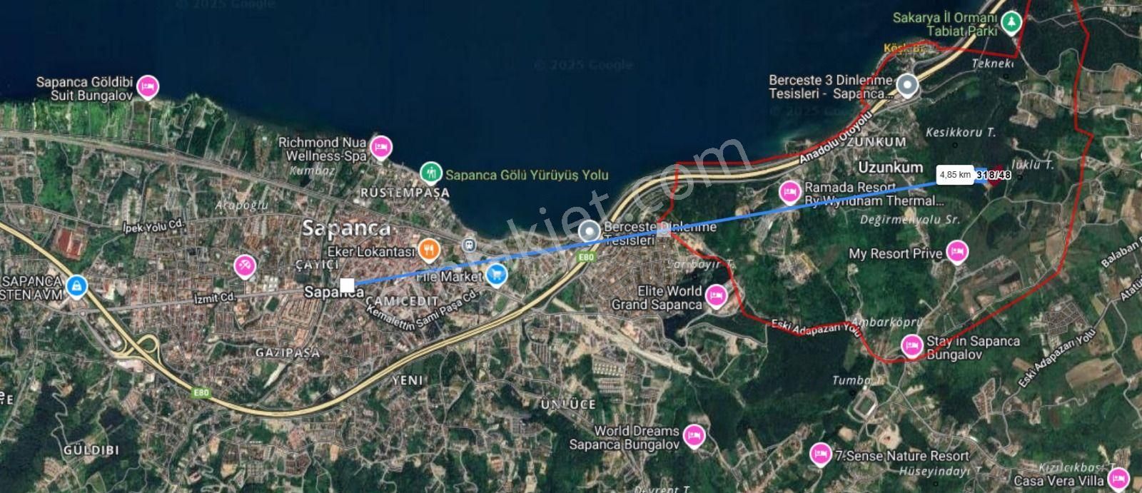 Sapanca Bungalowlar Bölgesinde İmara 130 Metre Göl Manzaralı - Görsel 4