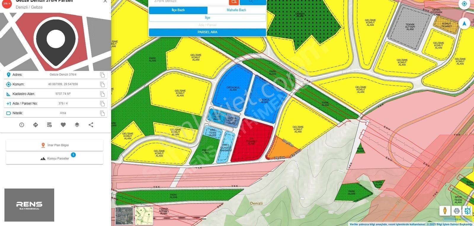 Rens Gayrimenkulden Denizlide İmarlı Hisse