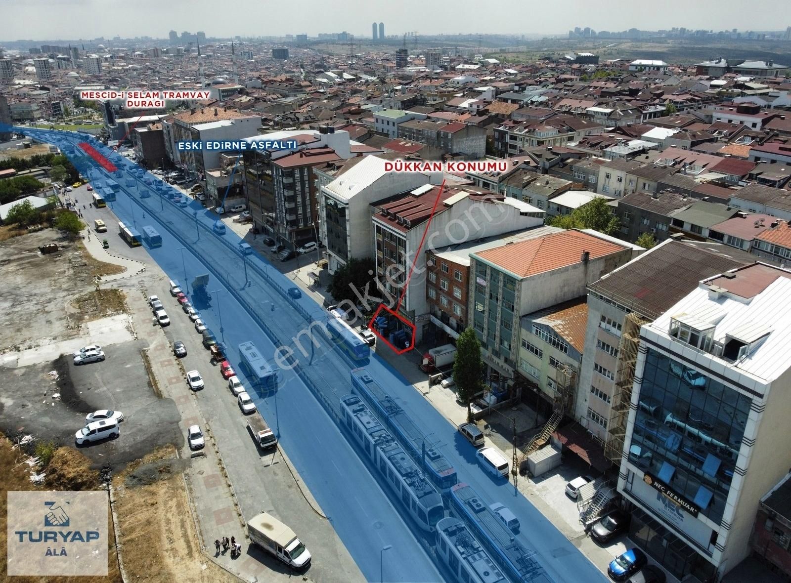 Turyap Enesden Eski Edirne Asfaltı Üzerinde Satılık 420m² Dükkan